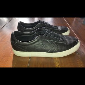 Black Leather Converse All Star Sneakers